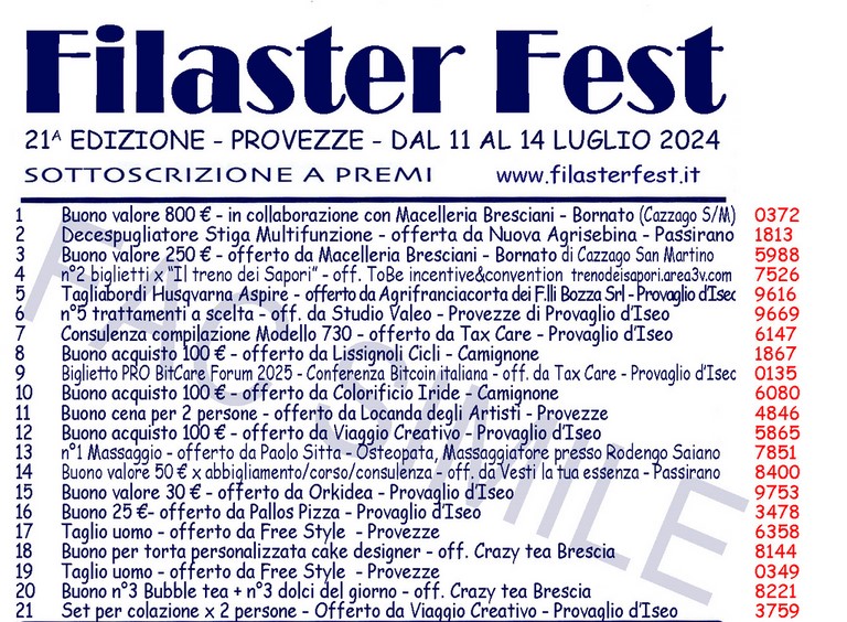 Lotteria Filaster Fest 2023